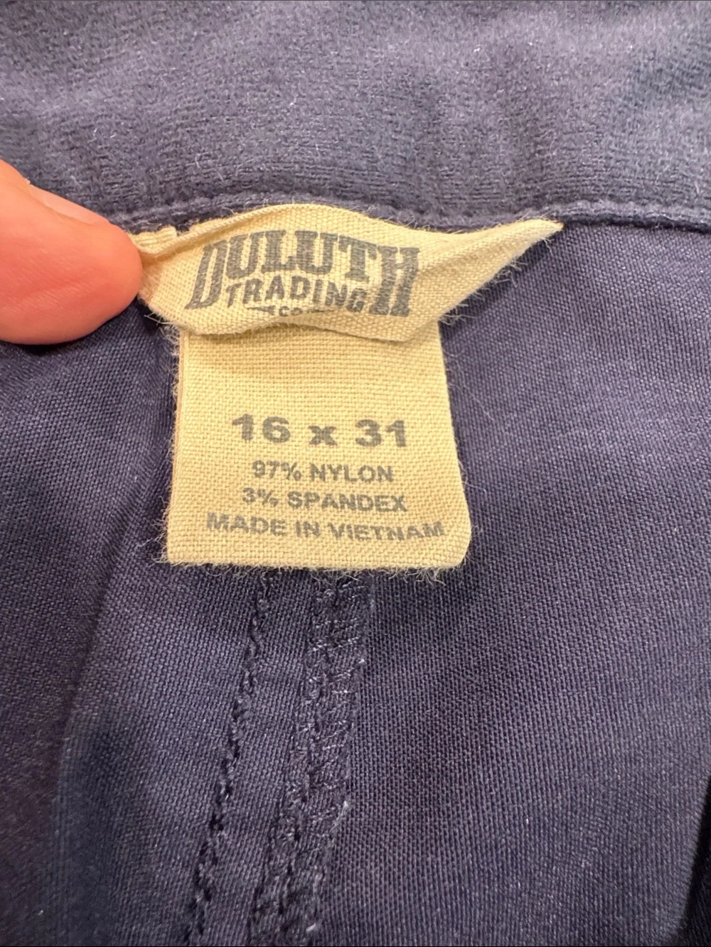 Duluth Women’s 16 X 31 Flexpedition Navy Hiking Bootcut Stretchy Snap Closure